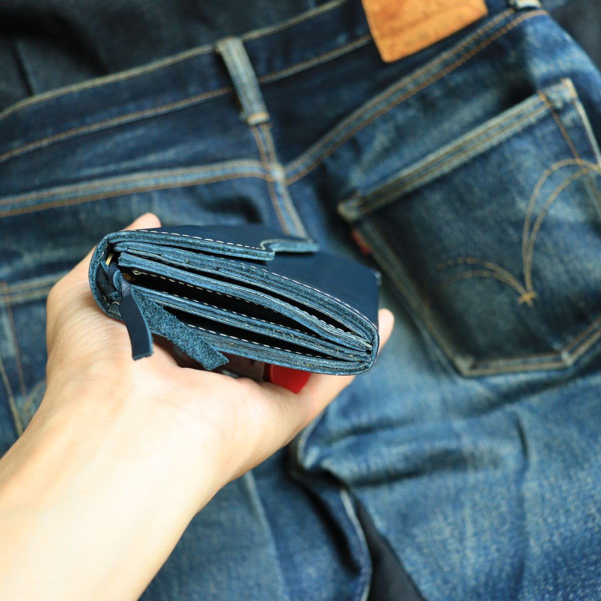 Kawatako Wave Flap Double Snap Long Wallet รูปที่ 3